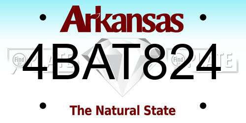 4BAT824 Arkansas License Plate