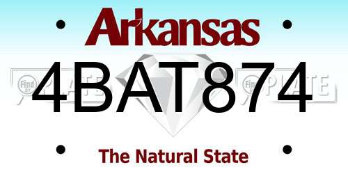 4BAT874 Arkansas License Plate