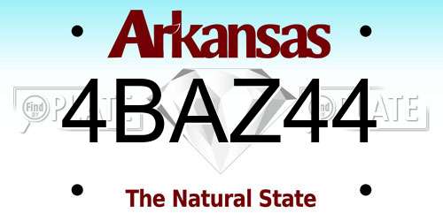 4BAZ44 Arkansas License Plate