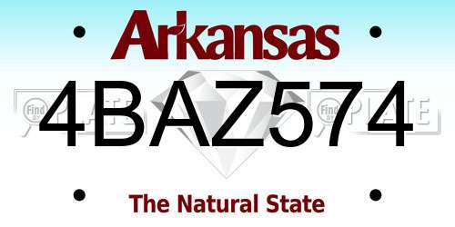 4BAZ574 Arkansas License Plate