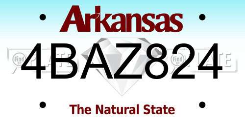 4BAZ824 Arkansas License Plate