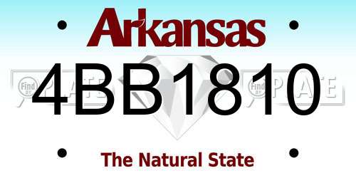 4BB1810 Arkansas License Plate