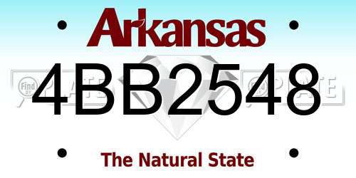 4BB2548 Arkansas License Plate