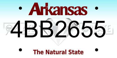 4BB2655 Arkansas License Plate