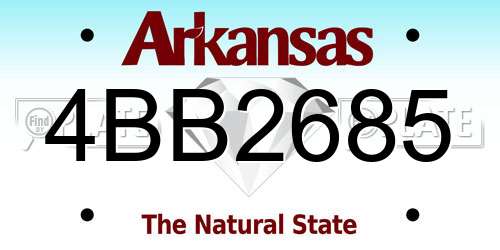4BB2685 Arkansas License Plate