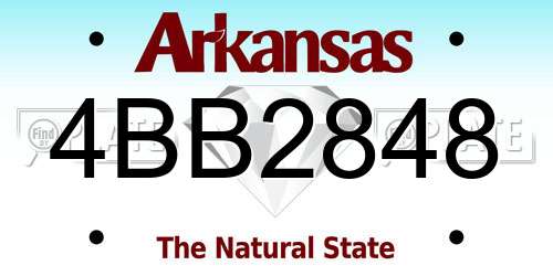 4BB2848 Arkansas License Plate