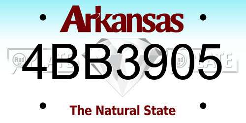 4BB3905 Arkansas License Plate