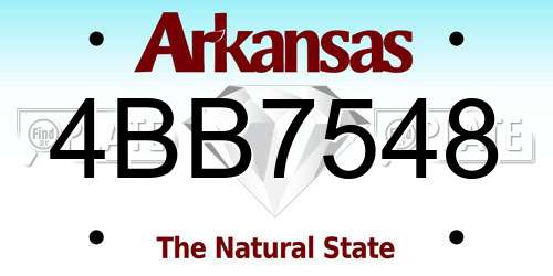 4BB7548 Arkansas License Plate