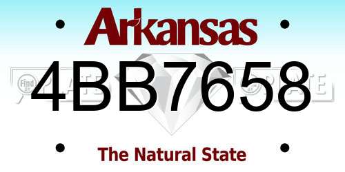 4BB7658 Arkansas License Plate