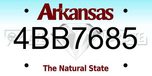 4BB7685 Arkansas License Plate
