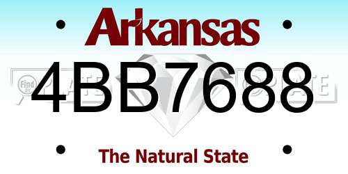 4BB7688 Arkansas License Plate