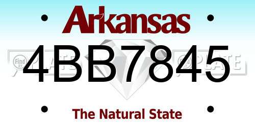 4BB7845 Arkansas License Plate