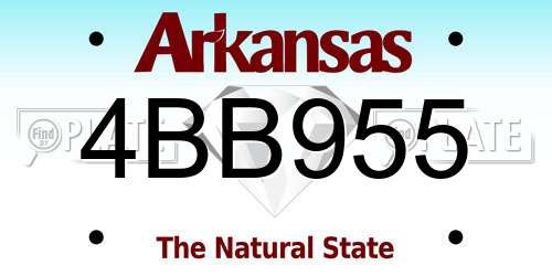4BB955 Arkansas License Plate