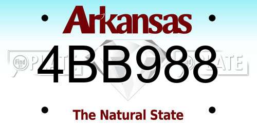 4BB988 Arkansas License Plate