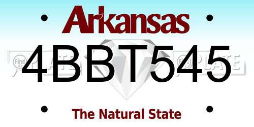 4BBT545 Arkansas License Plate
