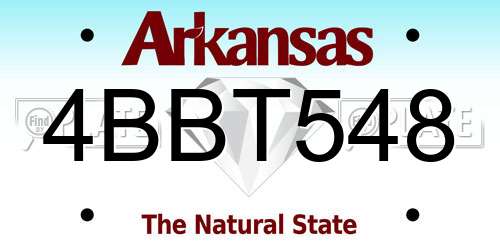 4BBT548 Arkansas License Plate