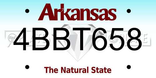 4BBT658 Arkansas License Plate