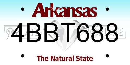 4BBT688 Arkansas License Plate