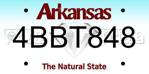 4BBT848 Arkansas License Plate