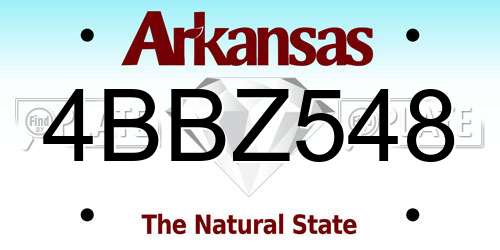 4BBZ548 Arkansas License Plate