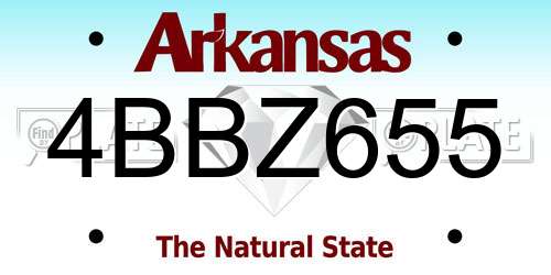 4BBZ655 Arkansas License Plate