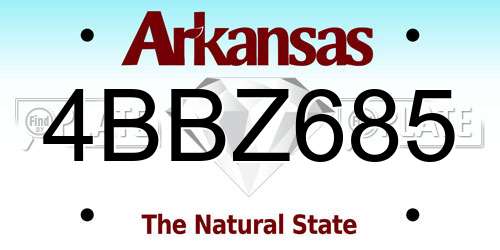 4BBZ685 Arkansas License Plate