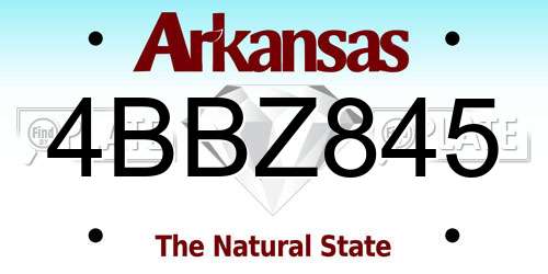 4BBZ845 Arkansas License Plate