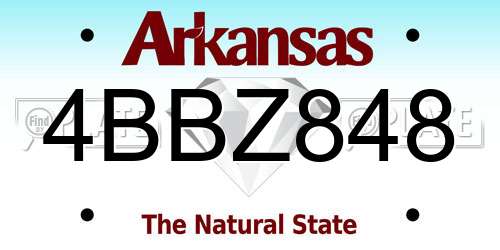 4BBZ848 Arkansas License Plate