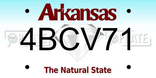 4BCV71 Arkansas License Plate