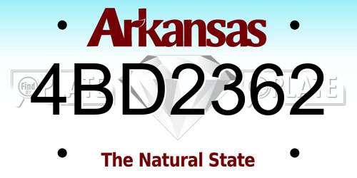 4BD2362 Arkansas License Plate
