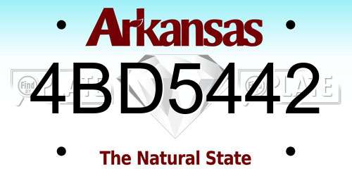 4BD5442 Arkansas License Plate