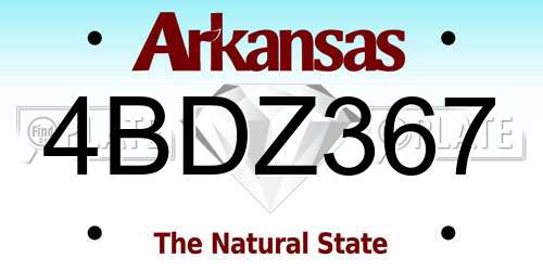 4BDZ367 Arkansas License Plate
