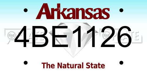 4BE1126 Arkansas License Plate