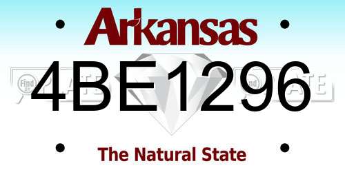 4BE1296 Arkansas License Plate