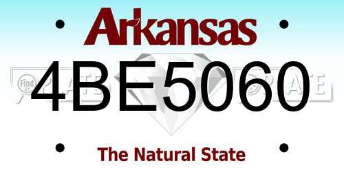 4BE5060 Arkansas License Plate