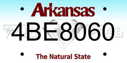 4BE8060 Arkansas License Plate