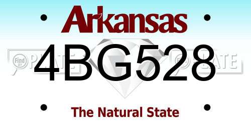 4BG528 Arkansas License Plate