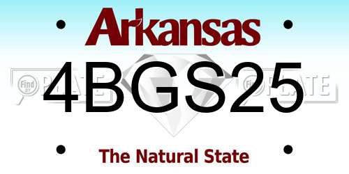 4BGS25 Arkansas License Plate