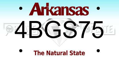 4BGS75 Arkansas License Plate