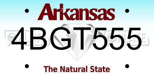 4BGT555 Arkansas License Plate