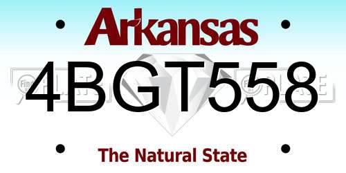 4BGT558 Arkansas License Plate