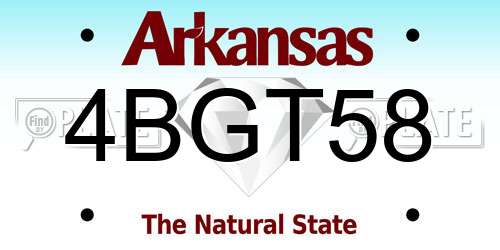 4BGT58 Arkansas License Plate
