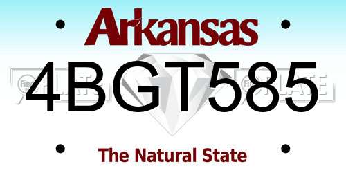 4BGT585 Arkansas License Plate
