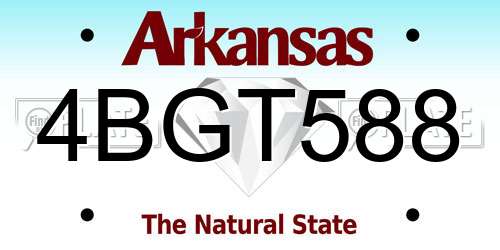 4BGT588 Arkansas License Plate