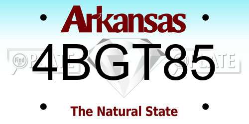 4BGT85 Arkansas License Plate