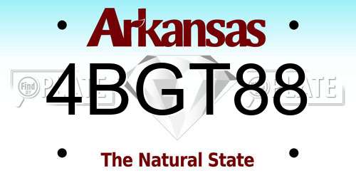 4BGT88 Arkansas License Plate