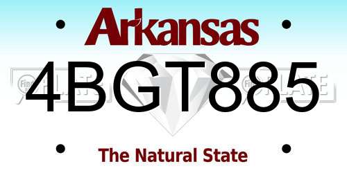 4BGT885 Arkansas License Plate