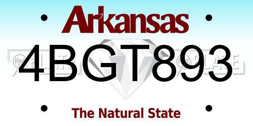 4BGT893 Arkansas License Plate