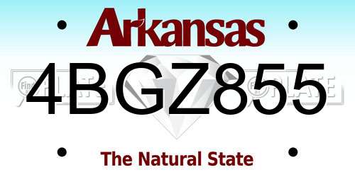4BGZ855 Arkansas License Plate