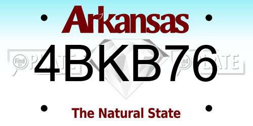 4BKB76 Arkansas License Plate